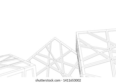 abstract 3d architecture, vector background