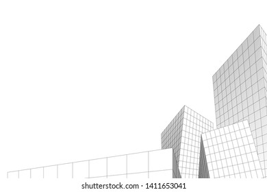 abstract 3d architecture, vector background