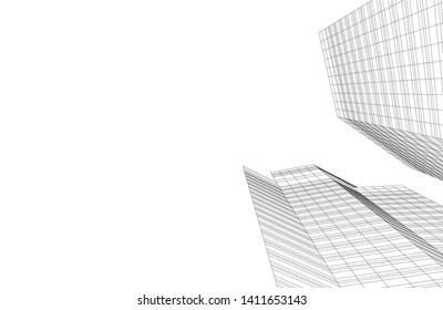 abstract 3d architecture, vector background