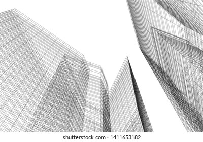 abstract 3d architecture, vector background