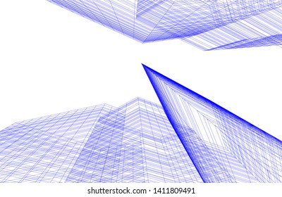 abstract 3d architecture, vector background