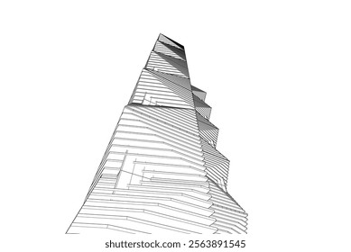 Abstract 3d architecture, vector background