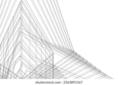 Abstract 3d architecture, vector background