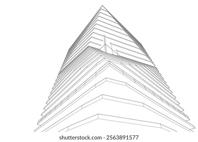 Abstract 3d architecture, vector background