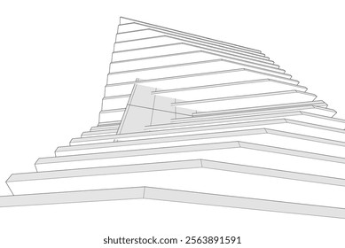 Abstract 3d architecture, vector background