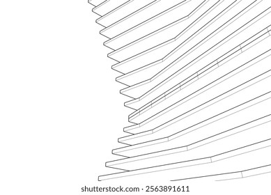 Abstract 3d architecture, vector background
