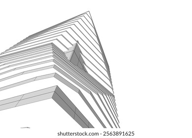 Abstract 3d architecture, vector background