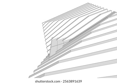 Abstract 3d architecture, vector background