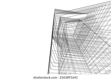 Abstract 3d architecture, vector background