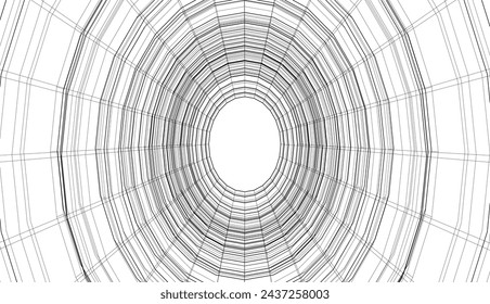 abstract 3d architecture vector drawing