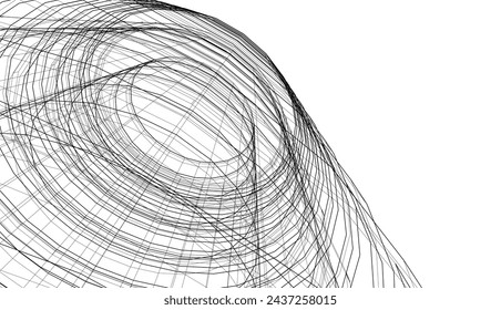 abstract 3d architecture vector drawing
