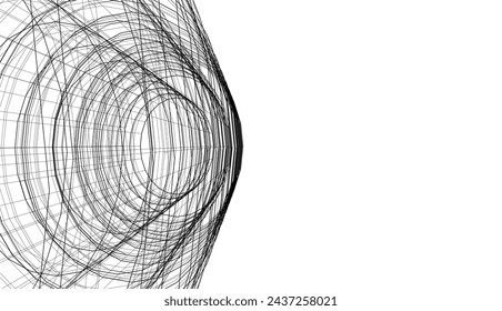 abstract 3d architecture vector drawing