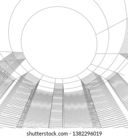 abstract 3d architecture vector illustration