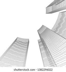 abstract 3d architecture vector illustration