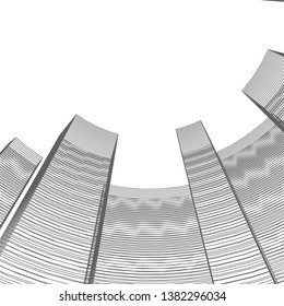 abstract 3d architecture vector illustration
