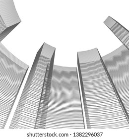 abstract 3d architecture vector illustration