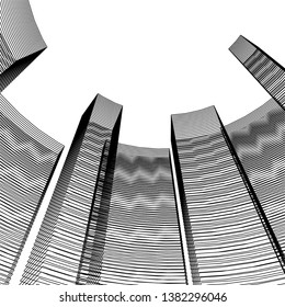 abstract 3d architecture vector illustration