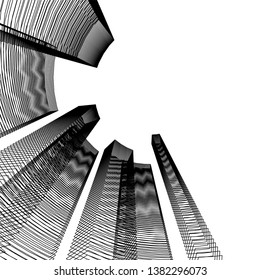 abstract 3d architecture vector illustration