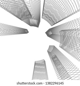 abstract 3d architecture vector illustration