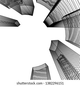 abstract 3d architecture vector illustration