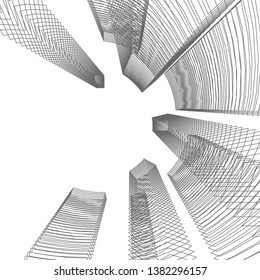 abstract 3d architecture vector illustration