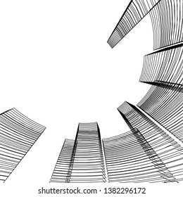 abstract 3d architecture vector illustration