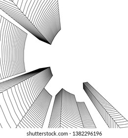 abstract 3d architecture vector illustration