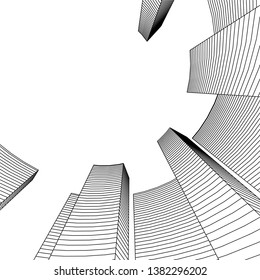 abstract 3d architecture vector illustration