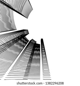 abstract 3d architecture vector illustration