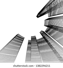 abstract 3d architecture vector illustration