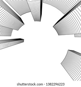 abstract 3d architecture vector illustration