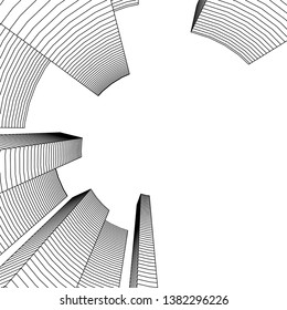 abstract 3d architecture vector illustration