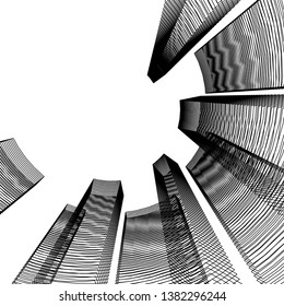 abstract 3d architecture vector illustration