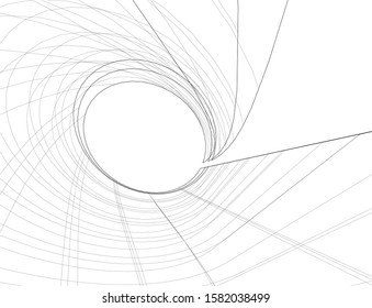 abstract 3d architecture vector illustration
