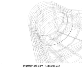 abstract 3d architecture vector illustration