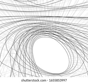 abstract 3d architecture, vector illustration