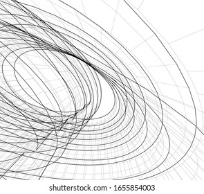 abstract 3d architecture, vector illustration