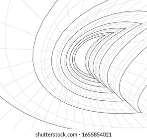 abstract 3d architecture, vector illustration