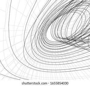 abstract 3d architecture, vector illustration