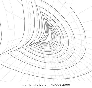 arquitectura 3d abstracta, ilustración vectorial
