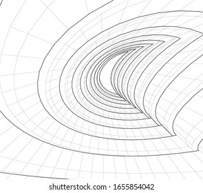 abstract 3d architecture, vector illustration