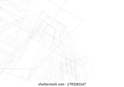 abstract 3d architecture vector illustration