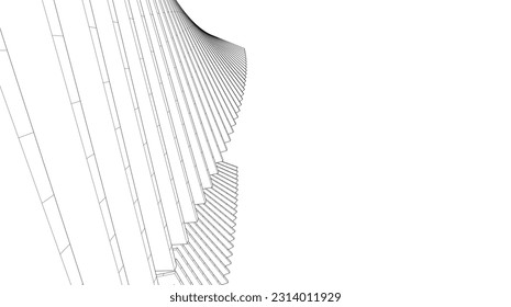 abstract 3d architecture vector illustration