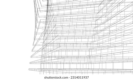 abstrakte 3D-Architektur, Vektorgrafik