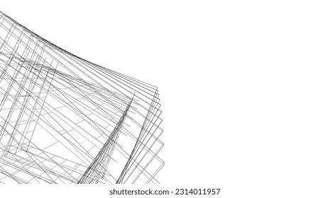 abstract 3d architecture vector illustration
