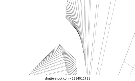 abstrakte 3D-Architektur, Vektorgrafik