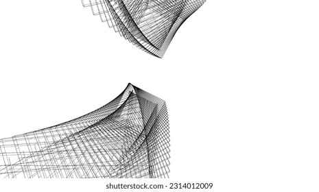 abstract 3d architecture vector illustration