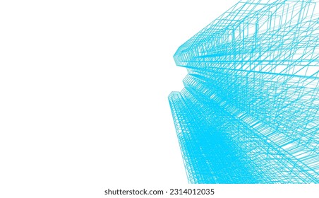 ilustración vectorial de arquitectura 3d abstracta