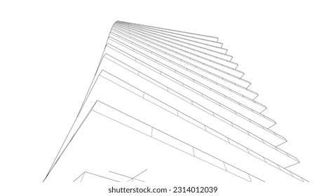 abstract 3d architecture vector illustration