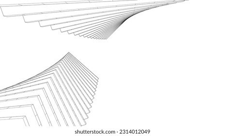 abstract 3d architecture vector illustration